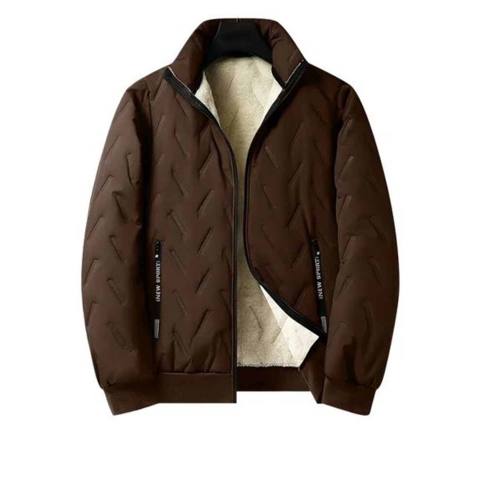 NWT Men's Insulated Brown Quilted Sherpa Lined Winter Tracksuit Set